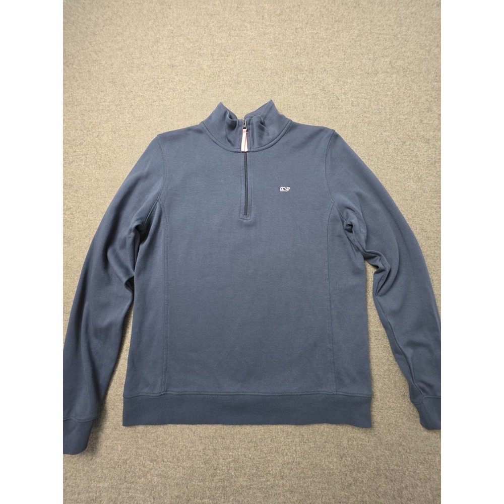 Vineyard Vines Sweatshirt Womens S Blue Long Sleeve Mock Neck 1/4 Zip Pullover